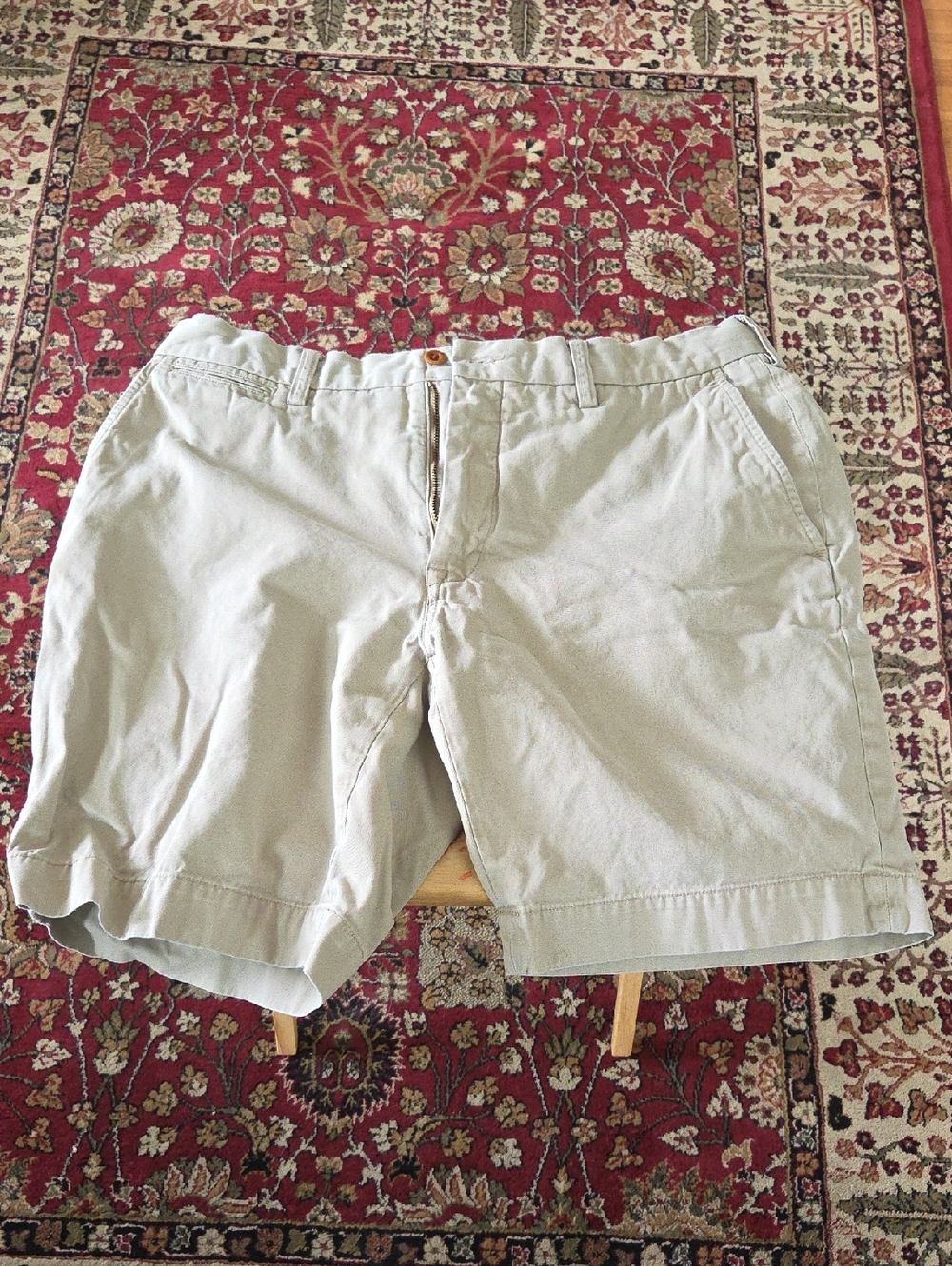 Ralph Lauren Men's Light Khaki Flat Front Cotton Shorts